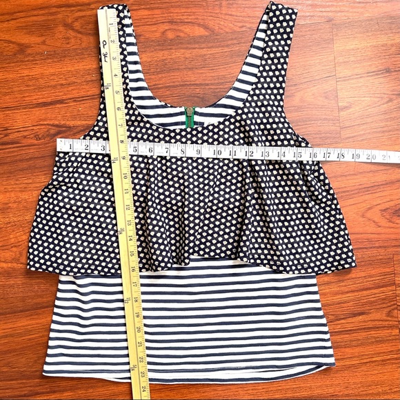 💖 Anthropologie Meadow Rue Throughway Polka Dot Striped Tank - Picture 10 of 14